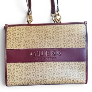 GUESS NOELLE LOGO TOTE BORGOÑA